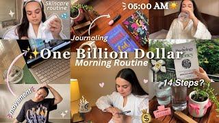 Tried the *One Billion Dollar* morning routine  Waking up early ️ journaling, healthy habits  