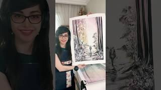 New art techniques; creating monotype by painting plexiglass & transfer to paper reveal at the end