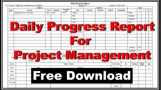 Daily progress report for Project management