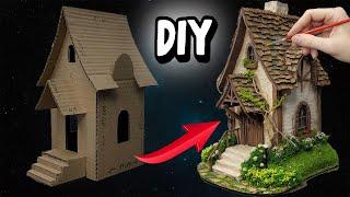 Cute little house - night light from cardboard with your own hands / DIY