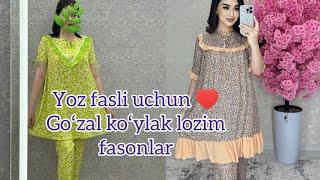 Shtapel poplindan yoz fasli uchun goʻzal koʻylak lozim modalar ️