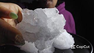 CRUNCHY CRUNCHY REFROZEN SHAVE ICE MIXED WITH ZAXBYS ICE CHUNKS #iceeating #asmr #asmrice
