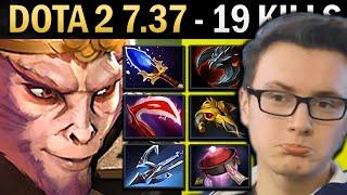 Monkey King Gameplay Miracle with 19 Kills and Harpoon - Dota 2 7.37