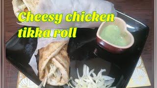 chicken wrap/cheesy tikka wrap/ chicken tikka wrap/quick and easy chicken tikka roll/butt da dhaba