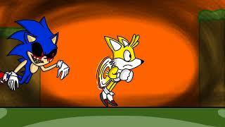 Sonic.exe chasing Tails (GOOD ENDING) animation