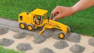 diy mini motor grader machine making road science project | diy tractor | @MiniCreative1