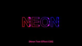 Pure CSS Neon Text Effects | CSS Text Animation Effects