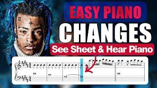 XXXTentacion - Changes (SLOW EASY PIANO TUTORIAL)/SHEET