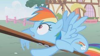 Applejack - Applejack fires off Rainbow Dash - Here I go! - Wait, Applejaaaaack!