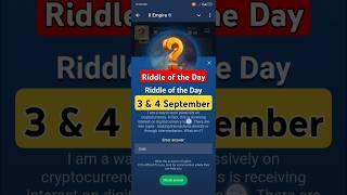 3 September Riddle of the Day X Empire | Rebus Of The Day X Empire| Musk Empire Riddle Of The Day