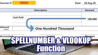 How to apply Spellnumber  & Vlookup  Formula in Microsoft excel