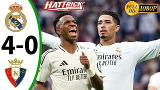 Real Madrid vs Osasuna 4-0- All Goals & Highlights 2024 Vinicius Junior Hattrick