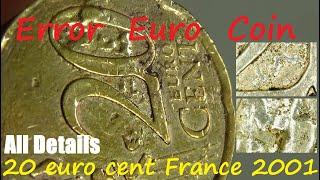 Error Euro Coin 20 euro cent France 2001 Wavy coin All details