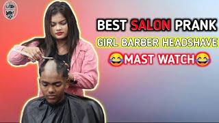 HEADSHAVE | Real Headshave Prank | Straight Razor Headshave By Female Barber | Birth day HairStyle 