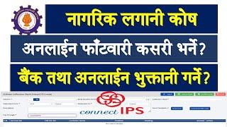 NLK नागरिक लगानी कोषको कोषकट्टी फाँटवारी अनलाईन कसरी भर्ने र Bank तथा ConnectIPS बाट भुक्तानी गर्ने?