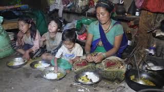 Nepali village || Cooking sukuti and farsi vegetables in the village