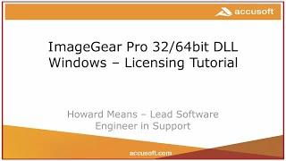 ImageGear PRO 32/ 64bit DLL: Windows - Licensing Tutorial