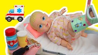 Perfectly Cute baby doll Breaks her leg and Goes to the Hospital in Ambulance