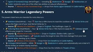 Best Warrior Legendaries & How to Get Them! - WoW Shadowlands 9.0 Legendary Guide