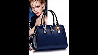 BAGS GALORE WOMEN'S PATENT LEATHERETTE CROCODILE TOTE HANDBAG