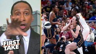 FIRST TAKE | Stephen A. eviscerates WNBA referees after a foul on Caitlin Clark & multiple ejections