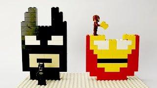 Lego Batman and Iron Man Brick Building Mosaics Superhero Fun Animation