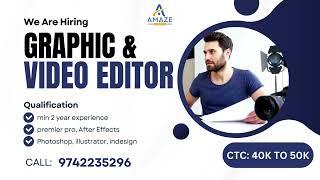 Graphic design and Video editing Job Opening in Bangalore