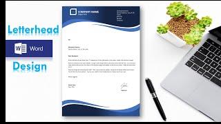 How to make Professional blue letterhead graphic template in Ms word