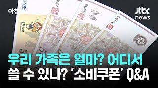 우리 가족은 얼마? 어디서 쓸 수 있나? '소비쿠폰' Q&A / JTBC 아침&