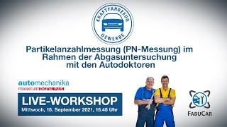 ZDK-Live-Workshop Partikelanzahlmessung (PN-Messung) im Rahmen d. Abgasuntersuchung mit den Autodocs