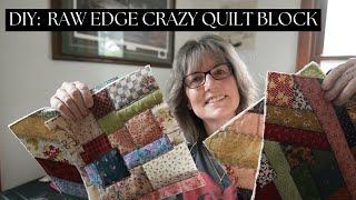 How to Make the Easiest Crazy Quilt Block with Scrap Fabric