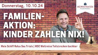 Alex' Cruise Alert - News der Woche | 10.10.2024 | Familienaktion: Kinder zahlen nix!