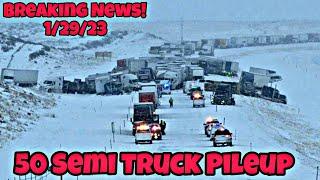 Over A Thousand Truck Drivers Stranded For The Next 24 Hrs | 50 Semi Truck Pileup | RIP Driver