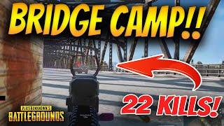 PUBG Xbox Massive Bridge Camp ! 22 Kills Solo Squad!