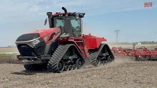 CASE IH 715 QUADTRAC Tractor Field Cultivating at 11 MPH