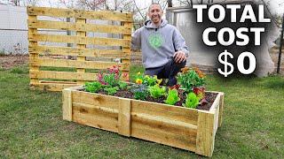 How to Build a Mini RAISED BED Using ONE PALLET, FREE Backyard Gardening!