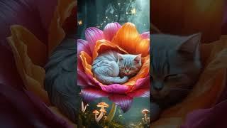 The Forest Bloom Cradle: A Cat’s Dreamy Nap  | Loopspawn #cat #sleep #shorts #kedi