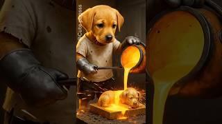  Poor Dog and his Puppy were mocked by the Cat for not having fresh hamburgers #cat #dog