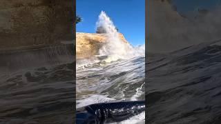 CRAZY HIGH TIDE BACKWASH SURFING SANTA CRUZ CA