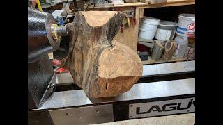 Woodturning a Tale of 2 halves the Apple Crotch and Americana