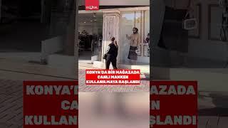 Konya'da bir mağazada canlı manken kullanılmaya başlandı #shorts #konya #manken