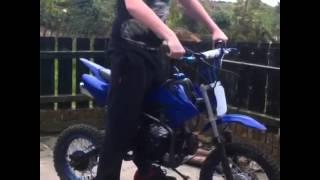 110cc pitbike start up (first kick)