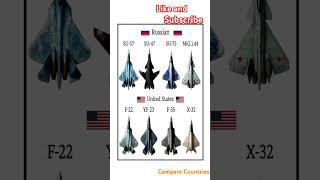 Russian vs USA Stealth Jets | Su-57, Su-75, MiG 1.44 vs F-22, YF-23, F-35, X-32#militaryaircraft