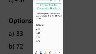 Consecutive Numbers  Average Trick | Short Trick | Banking Exams #shorts #average