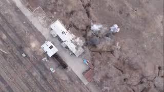 The first scenes of the Russian bombing of Ukraine