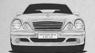 Как нарисовать Мерседес Бенц Лупарик W210 легко/How to draw Mercedes Benz easy