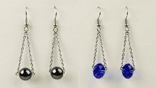 How to Make Minimalist Drop Chain Earrings Tutorial