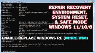 How to Repair or Restore the Windows Recovery Environment WINRE | Fix ReAgentC errors in Windows 10