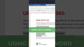 Using Lists in Word  #microsoftoffice #tutorial