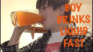 BOY DRINKS LIQUID FAST